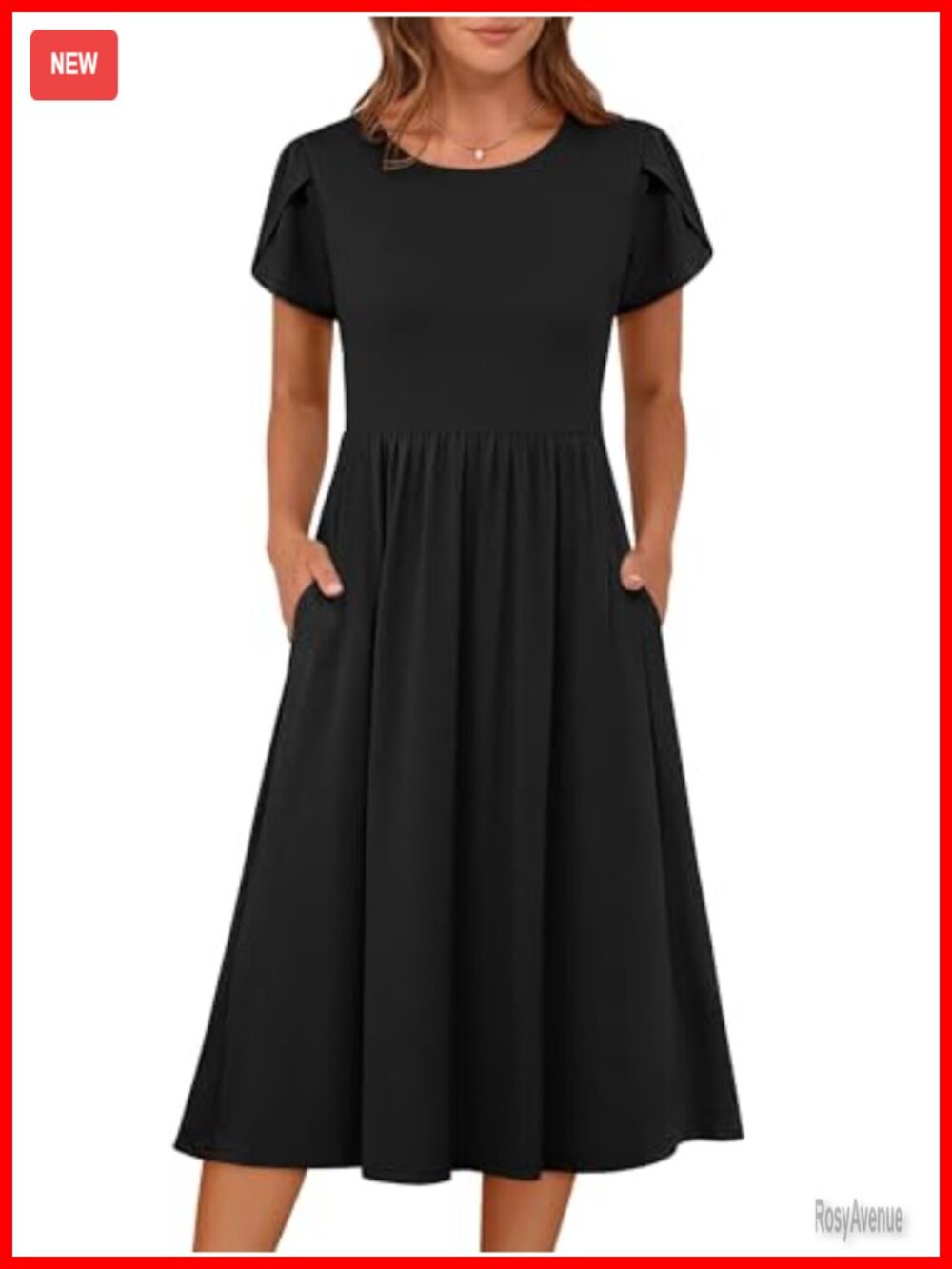 Women's Summer Short Sleeve A-Line Midi Dress Floral T-Shirt Dress Flowy Beach